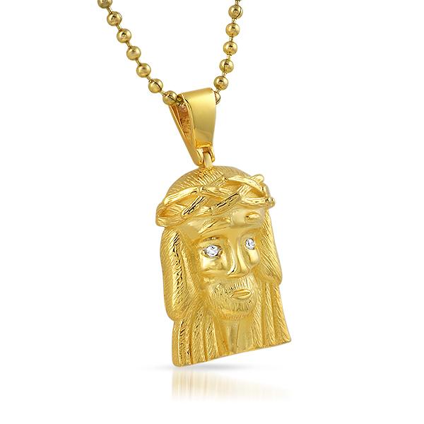 Clean Gold Micro Jesus Piece HipHopBling