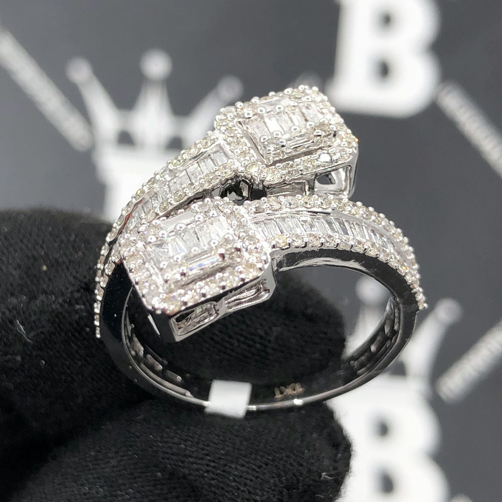 Cluster Wrap Baguette Diamond Ring 1.30cttw 10K White or Yellow Gold 10K Yellow Gold HipHopBling
