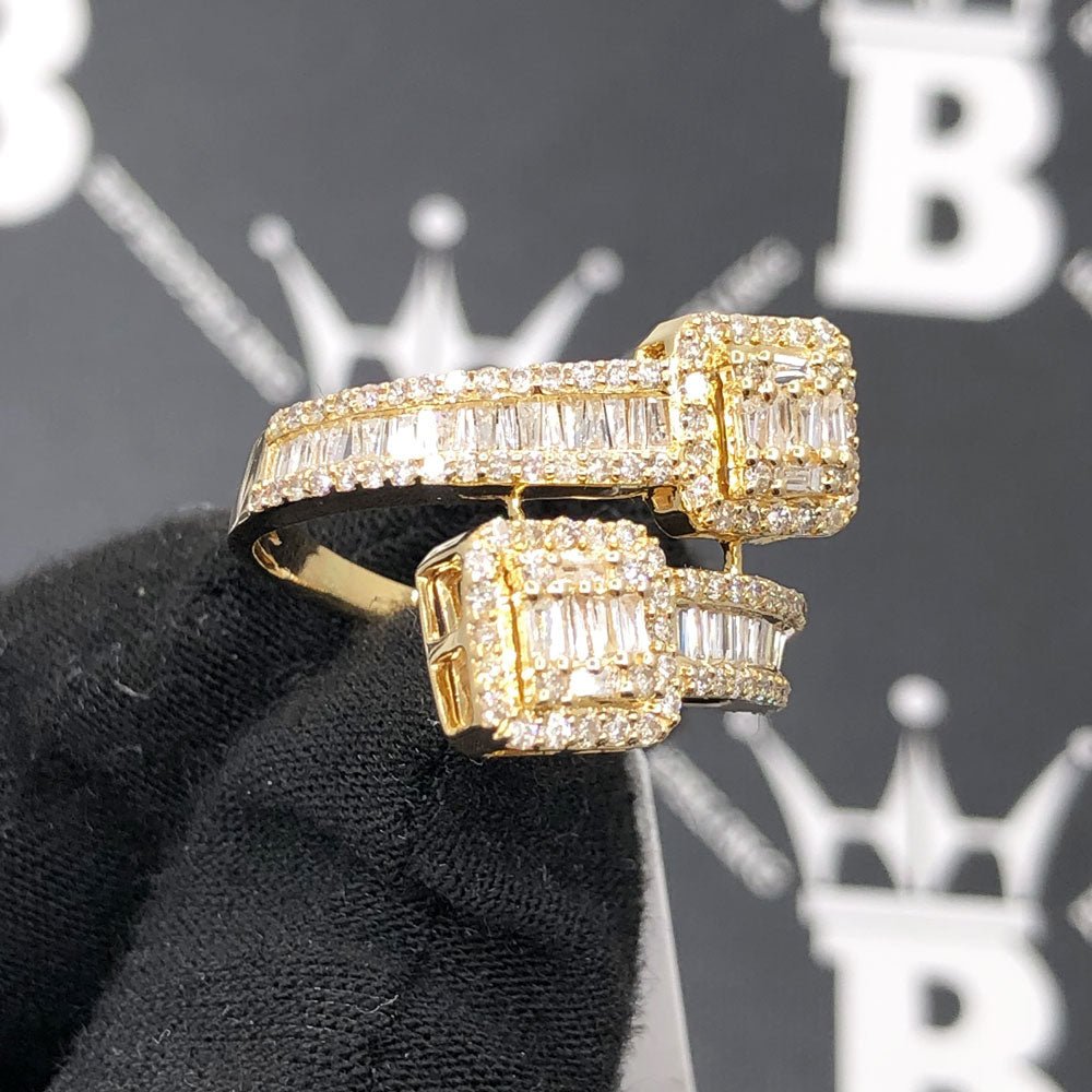 Cluster Wrap Baguette Diamond Ring 1.30cttw 10K White or Yellow Gold 10K Yellow Gold HipHopBling
