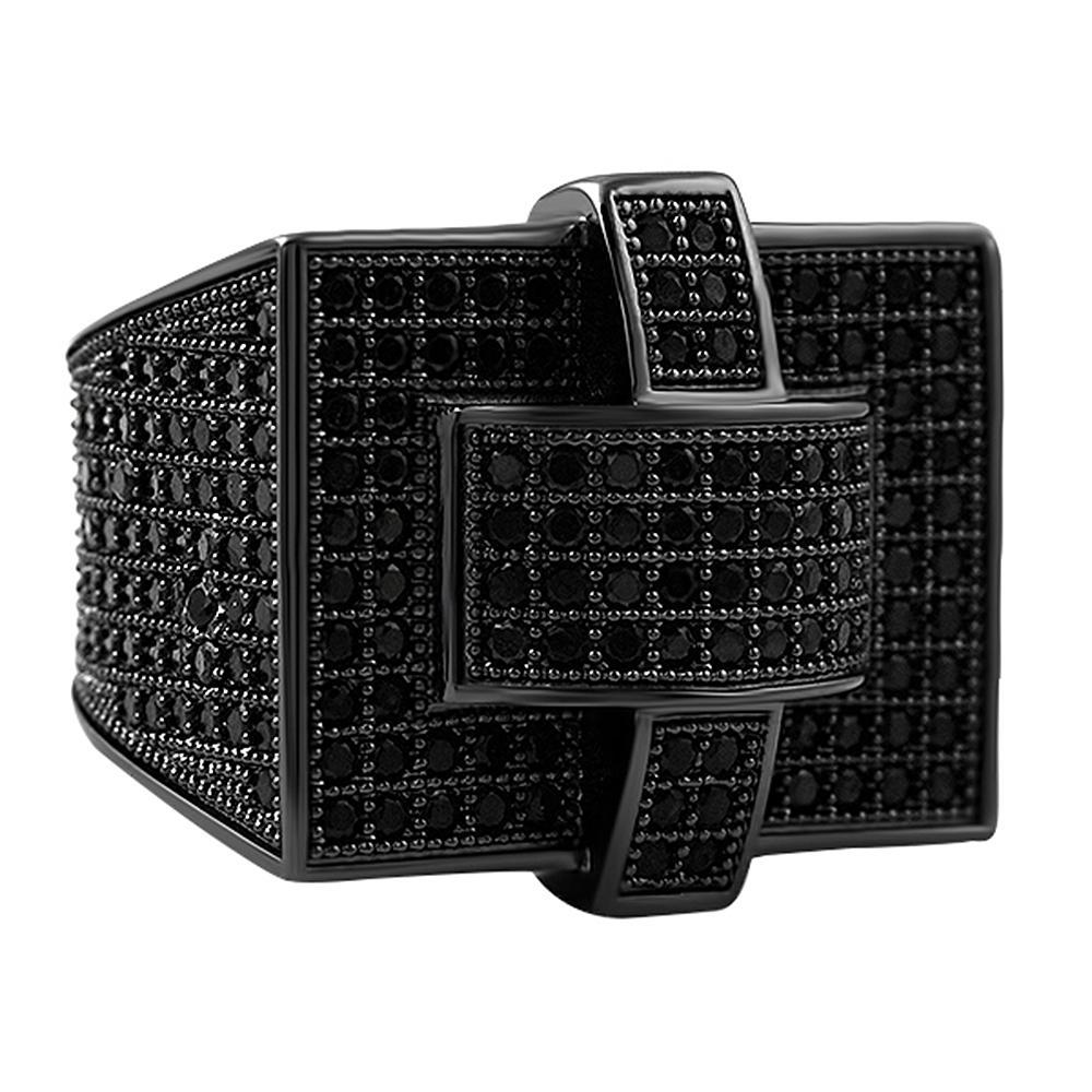 Cross Iced Out Black CZ Bling Bling Ring 7 HipHopBling