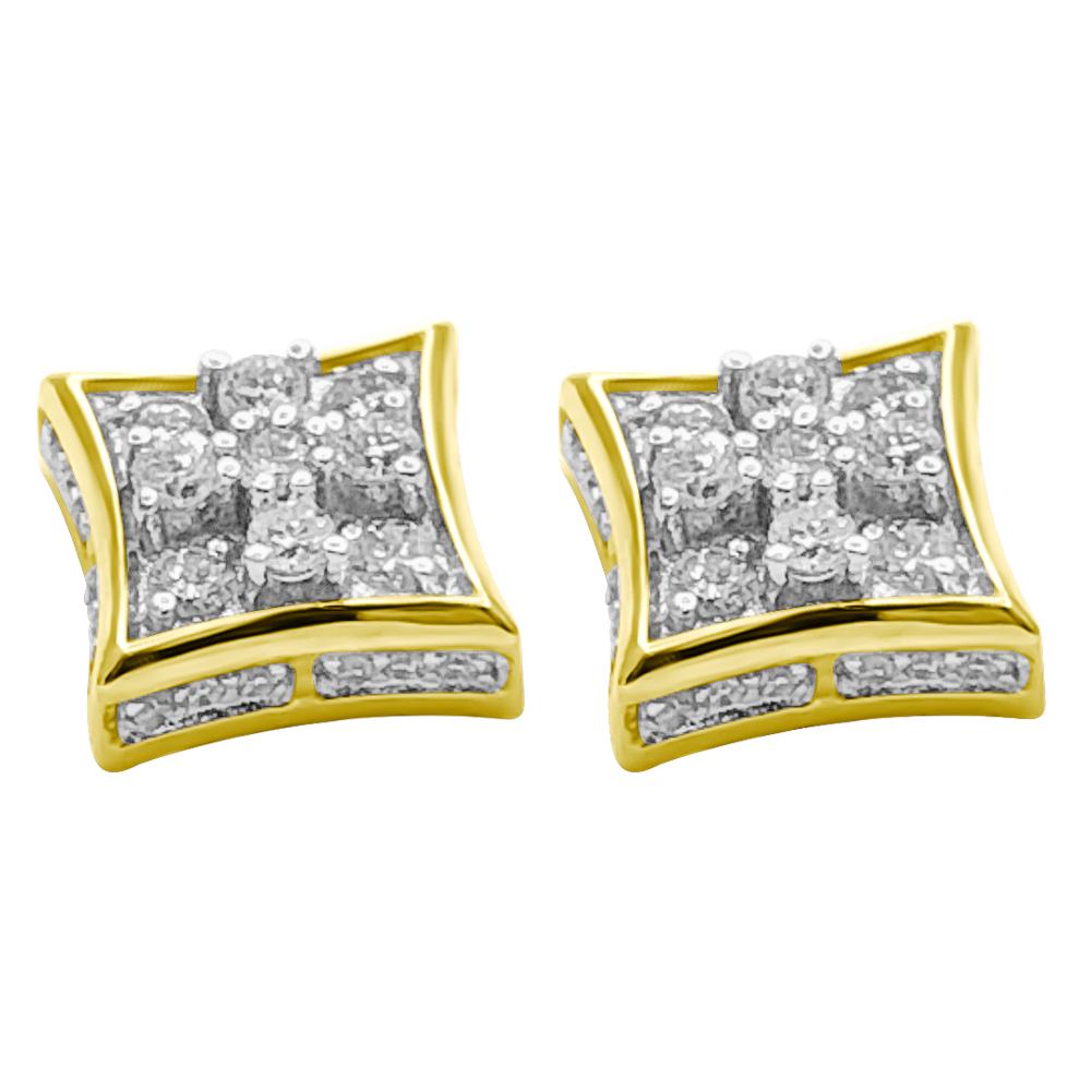 Cross Kite Diamond Earrings .35cttw 10K Yellow Gold HipHopBling