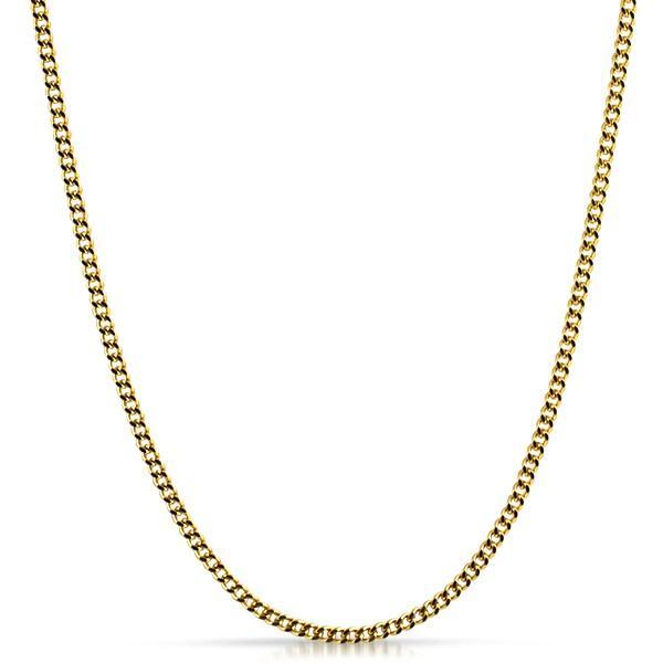 Cuban Chain 3MM Gold Stainless Steel 18" HipHopBling