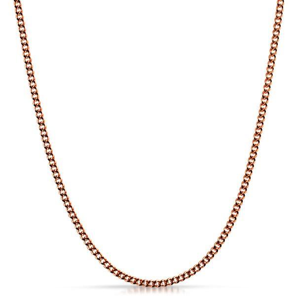 Cuban Chain 3MM Rose Gold Stainless Steel 24" HipHopBling