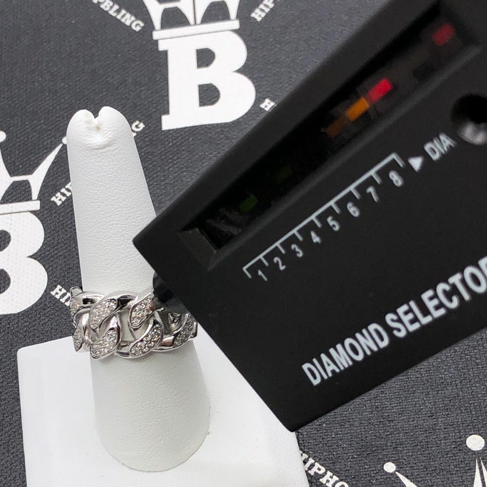 Cuban Iced VVS Moissanite Ring .925 Sterling Silver 6 HipHopBling