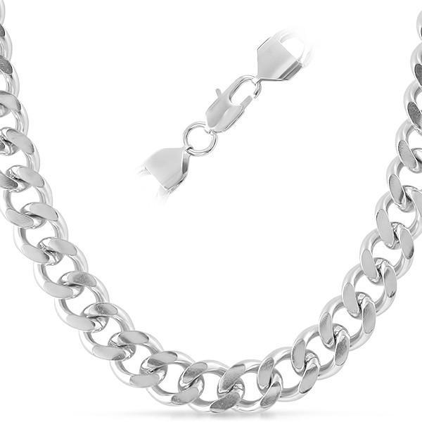 Cuban Stainless Steel Chain Necklace 12MM 20" HipHopBling