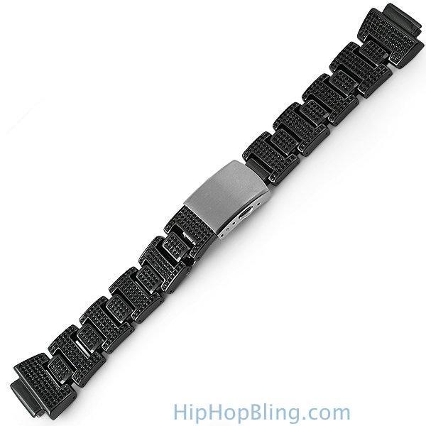 Custom Black CZ Micro Pave Band for G Shock Watch HipHopBling