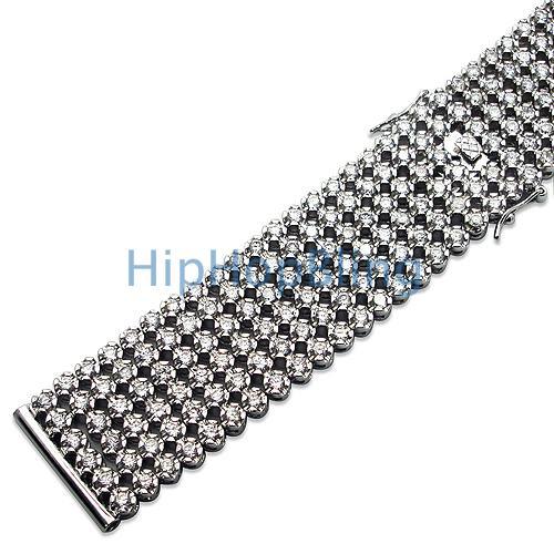 Custom Bling Bling Watch Band 6 Rows CZ Lab Made HipHopBling