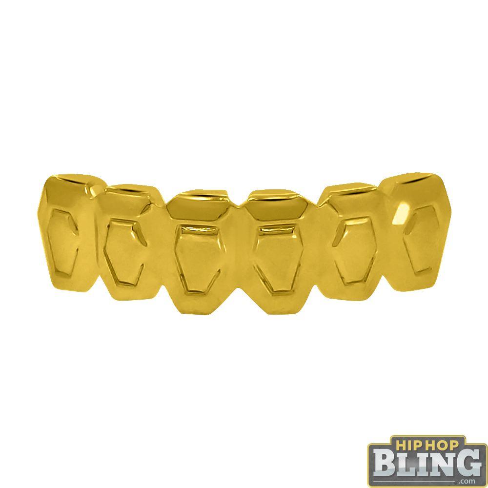 Custom Boxy Style Gold Grillz Bottom Teeth HipHopBling
