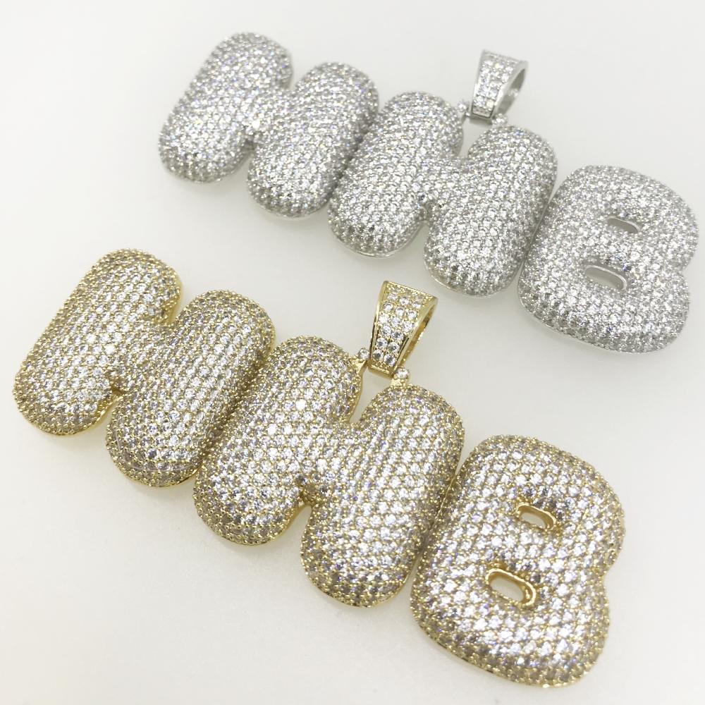 Custom Bubble Letter Name Pendant HipHopBling