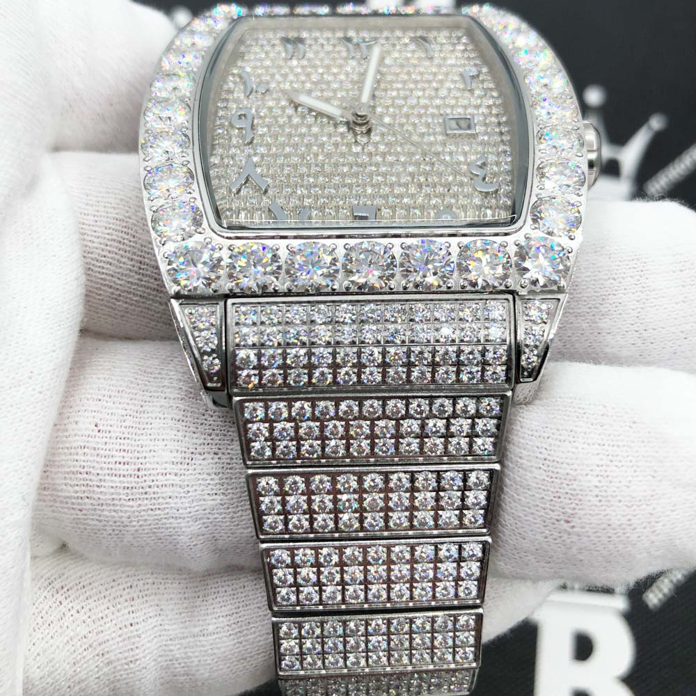 Custom Emperor VVS Moissanite Iced Out Watch 2 Tone White/Rose HipHopBling