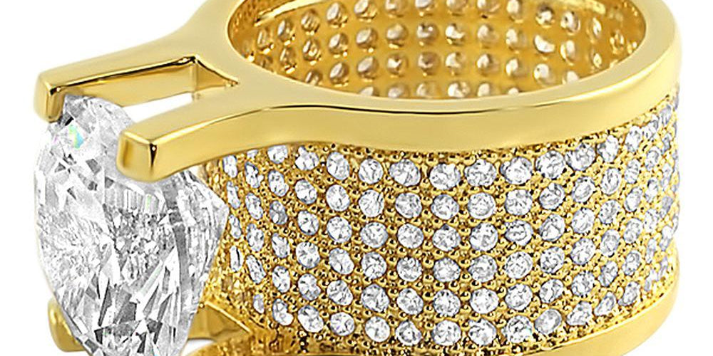 Custom Gold Eternity Ring CZ 20ct Solitaire 7 HipHopBling