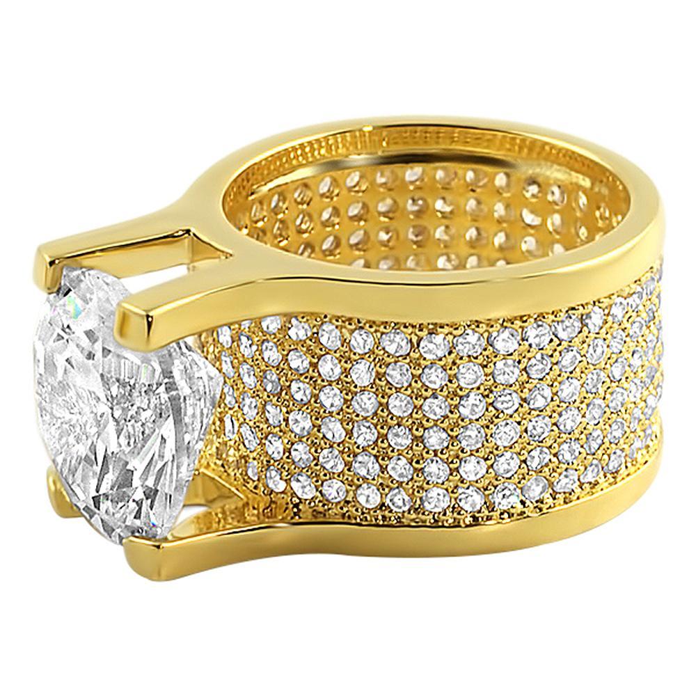 Custom Gold Eternity Ring CZ 20ct Solitaire HipHopBling