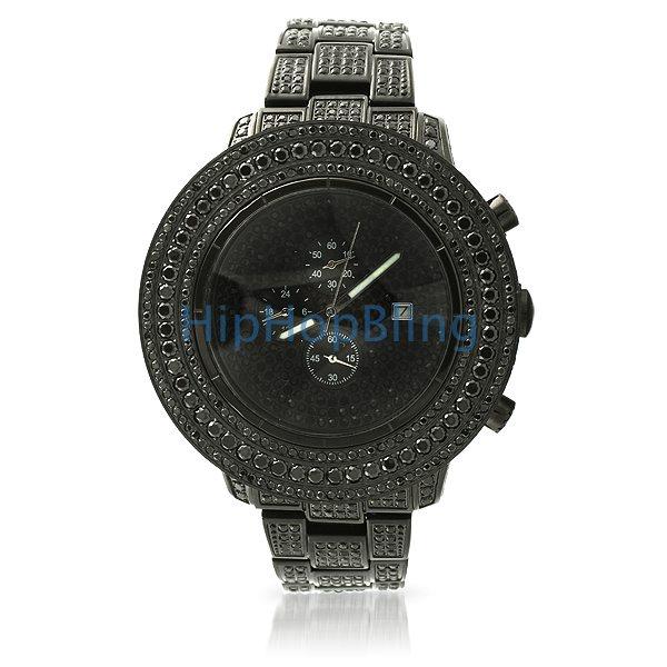 Custom Lab Made Black Hip Hop Watch All Iced Out HipHopBling