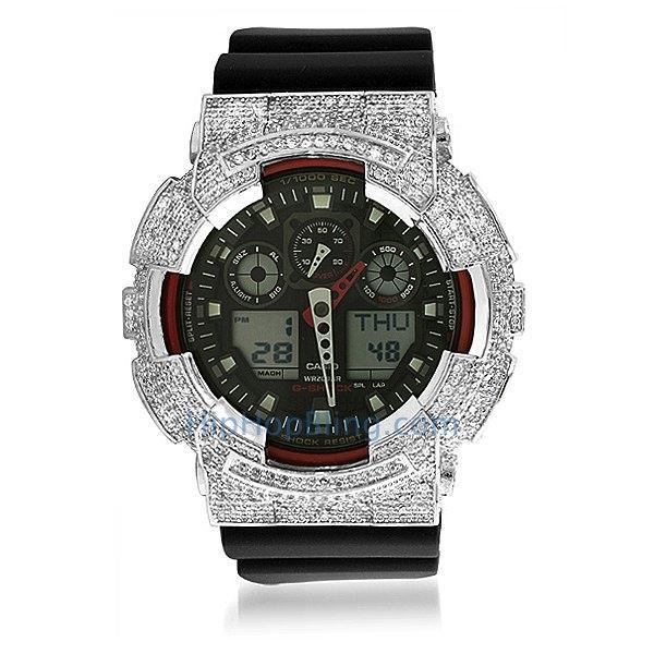 Custom Micro Pave Casio G Shock Watch GA100 HipHopBling