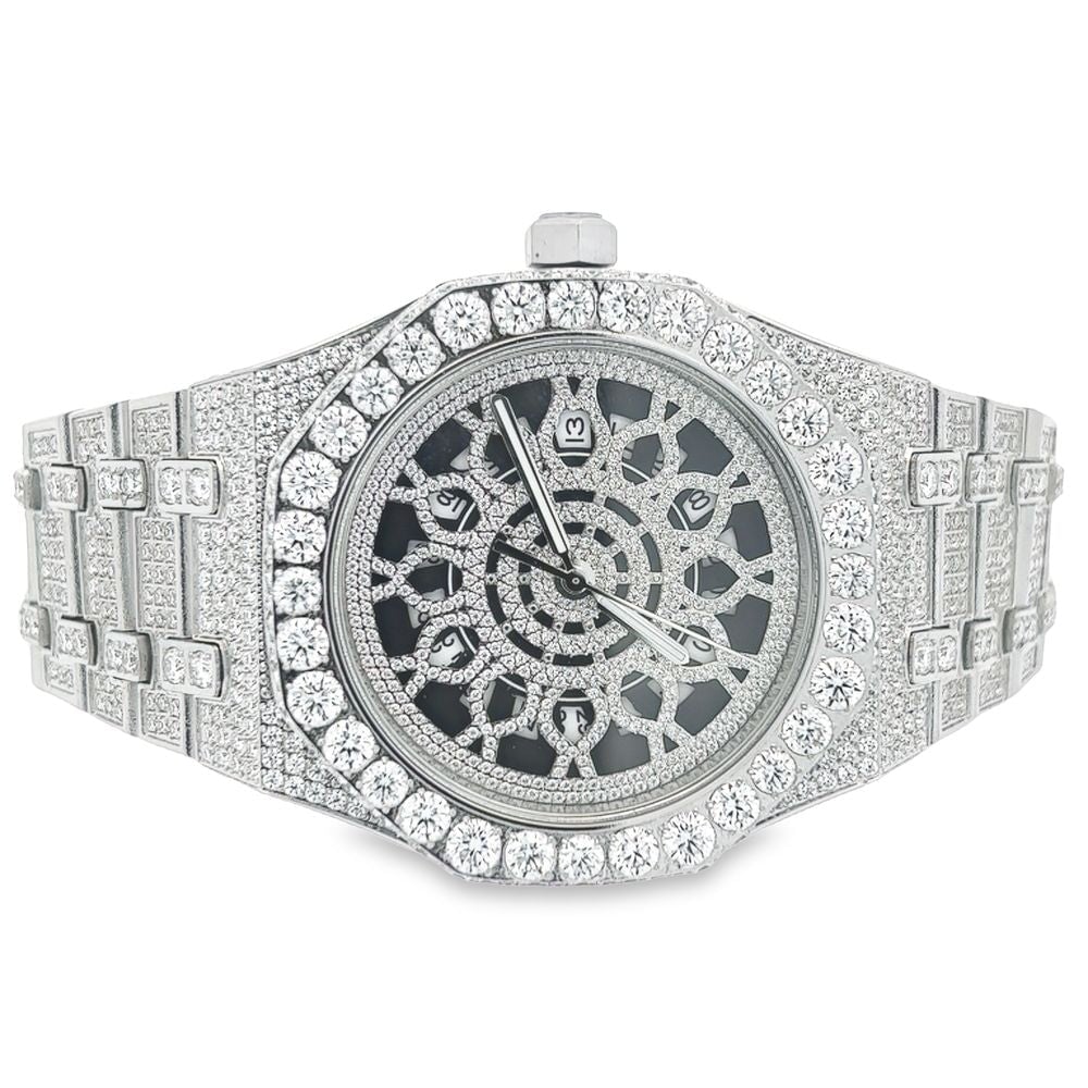 Custom Moissanite VVS Iced Out Watch White Gold HipHopBling