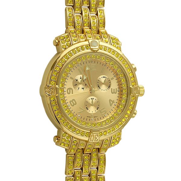 Custom Sport Bling Bling Chronograph Iced Out Watch Lemonade HipHopBling