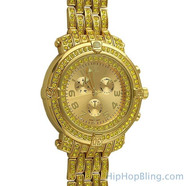 Custom Sport Lemonade Iced Out Watch HipHopBling