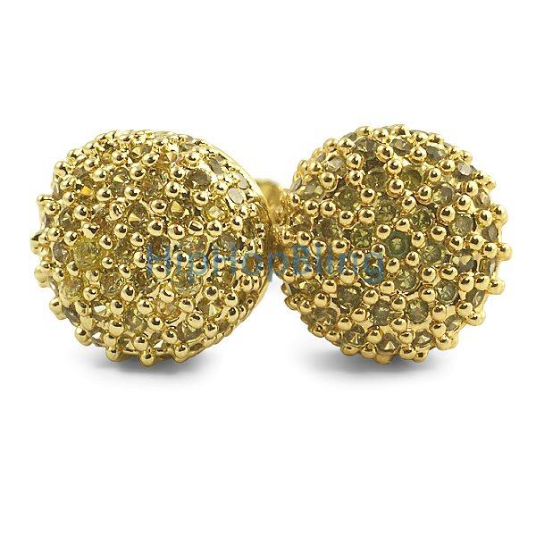 Cylinder Lemonade CZ Bling Bling Earrings HipHopBling