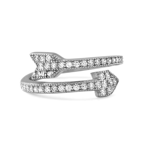 CZ Arrow Ring .925 Sterling Silver Celeb Inspired 6 HipHopBling