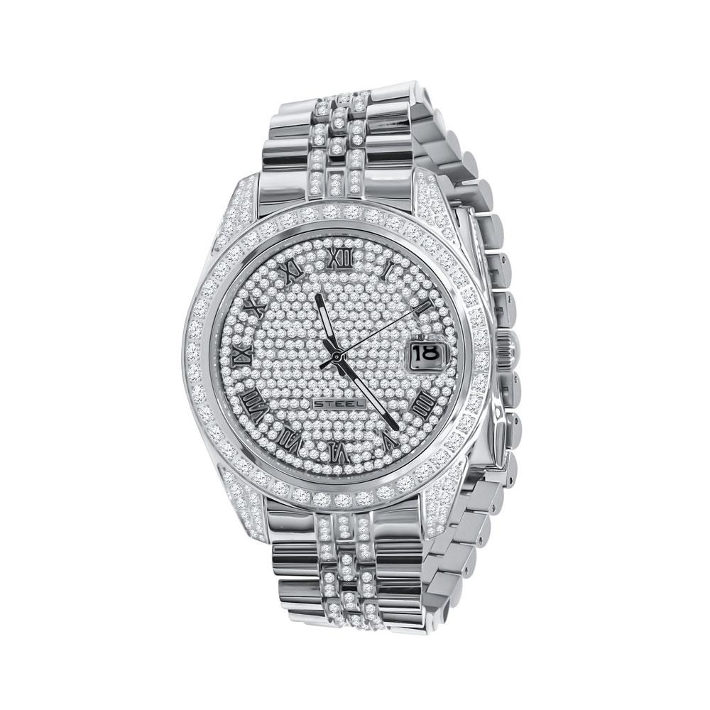 Date Jubilee Iced CZ Bling Bling Watch White Gold HipHopBling