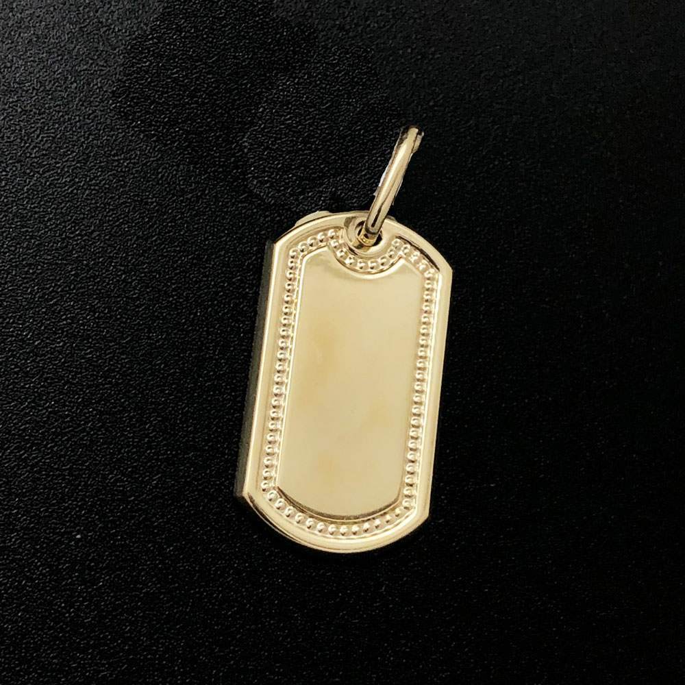Dog Tag 10K Yellow Gold Pendant HipHopBling