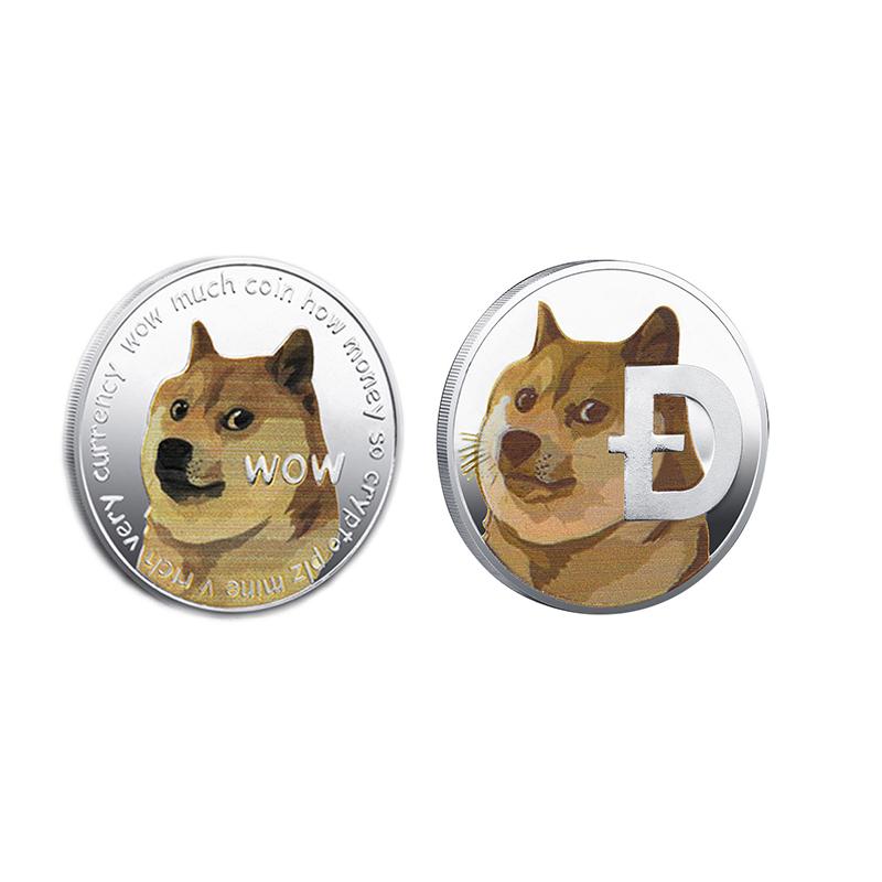 Dogecoin Coin Iced Out Frame Pendant V3 Yellow Gold Tennis CZ Frame HipHopBling
