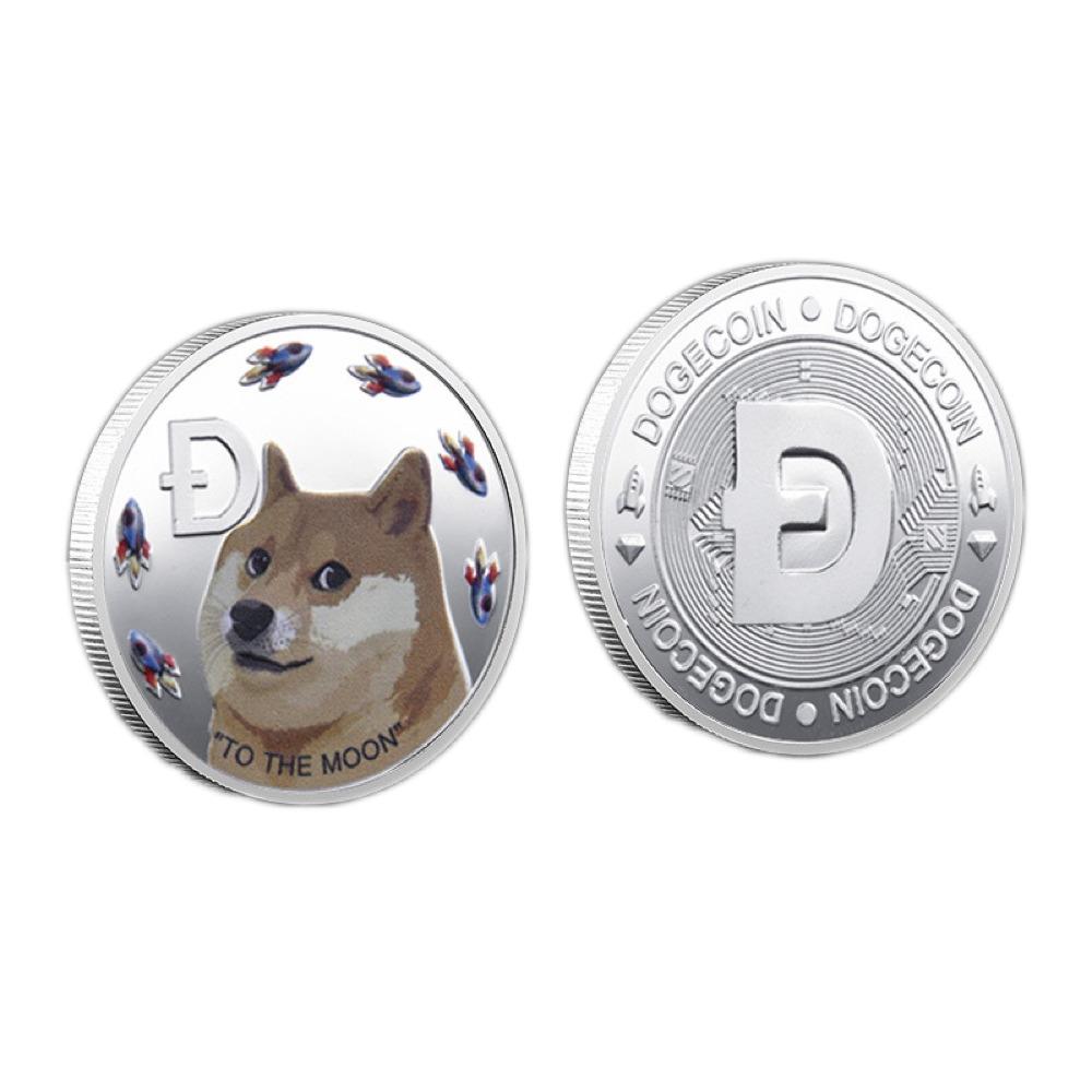 Dogecoin Coin Iced Out Frame Pendant V6 HipHopBling