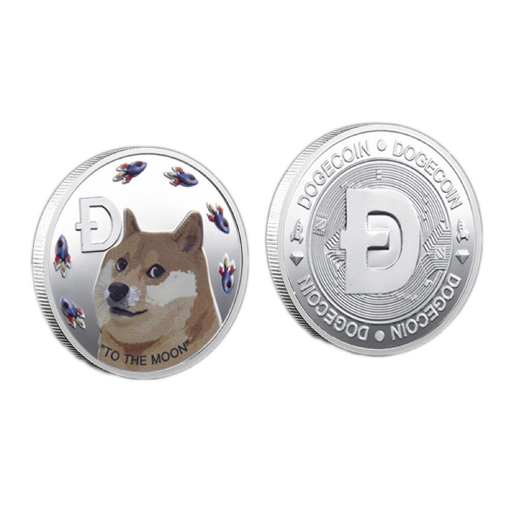 Dogecoin Coin Iced Out Frame Pendant V6 Yellow Gold Tennis CZ Frame HipHopBling