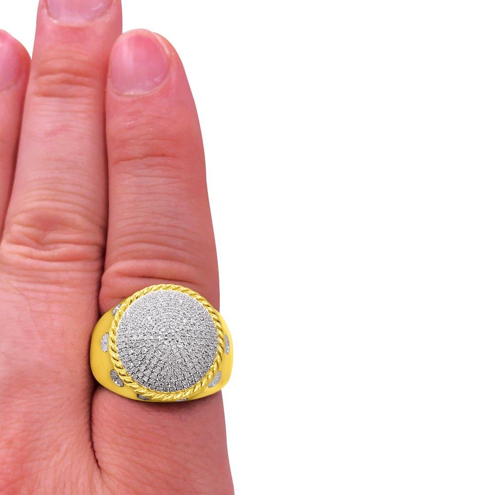 Domed .50cttw Diamond 10K Yellow Gold Ring HipHopBling