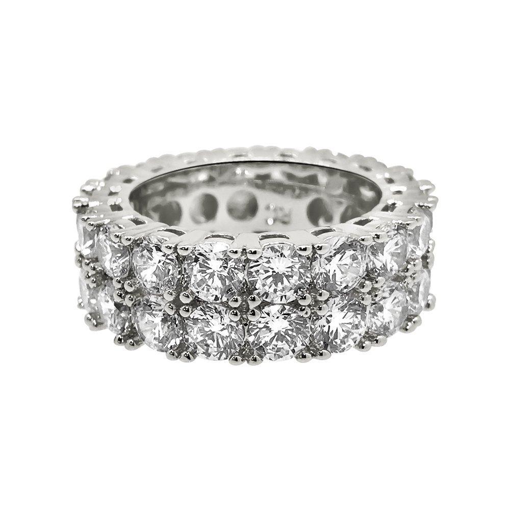 Double Eternity Band 360 Rhodium CZ Bling Bling Ring 7 HipHopBling