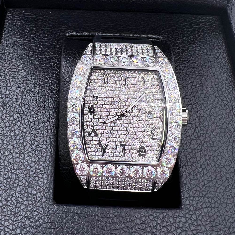 Emperor Rubber Strap VVS Moissanite Iced Out Watch HipHopBling