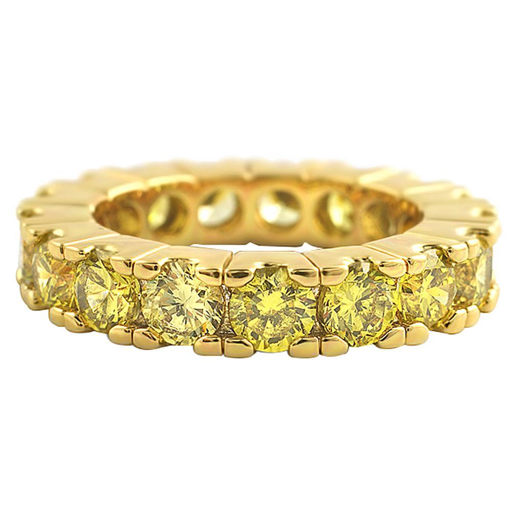 Eternity CZ Ring Lemonade Canary on Gold 6 HipHopBling