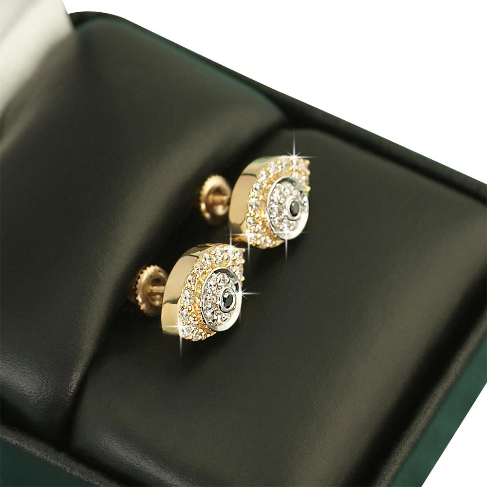 Eye Diamond Earrings .43cttw 10K Yellow Gold HipHopBling