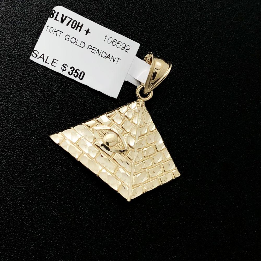 Eye on Pyramid DC 10K Yellow Gold Pendant HipHopBling