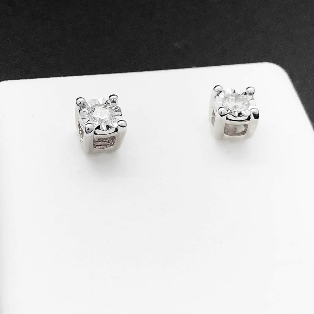 Fanook Stud Diamond Earrings .20cttw 10K Gold 10K White Gold HipHopBling