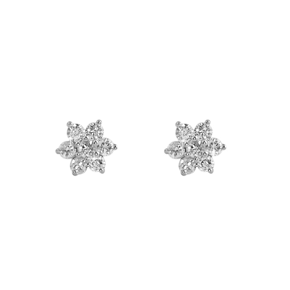 Flower Diamond Earrings .41cttw 10K Yellow Gold HipHopBling