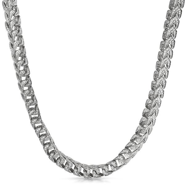 Franco CZ 8MM Wide Bling Bling Chain 18" HipHopBling