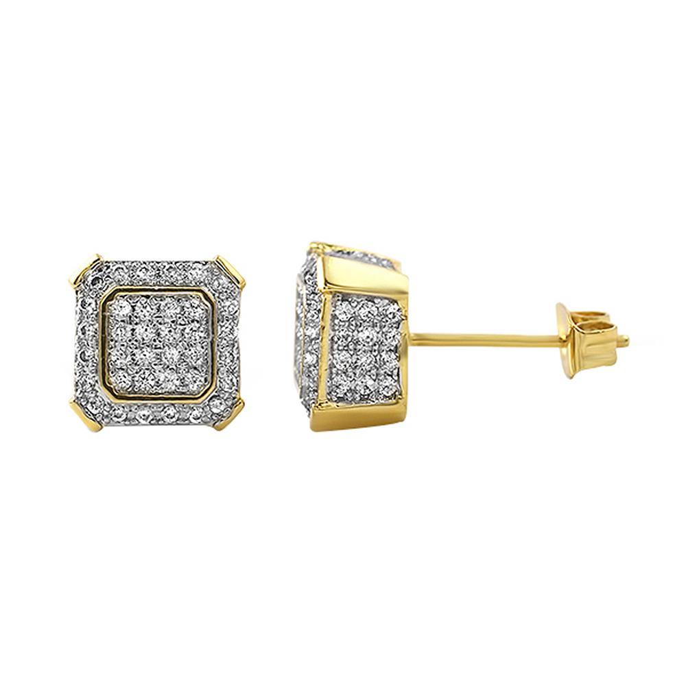 Gold Ballers CZ Hip Hop Earrings HipHopBling