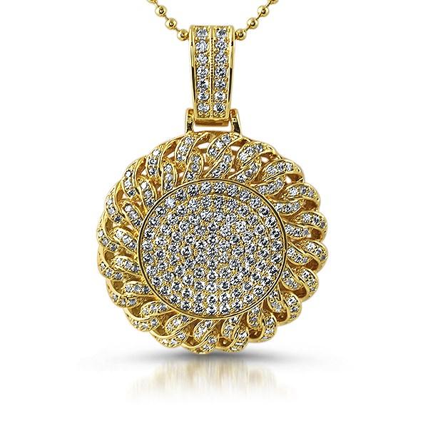 Gold Cuban Bling Bling Medallion Pendant HipHopBling