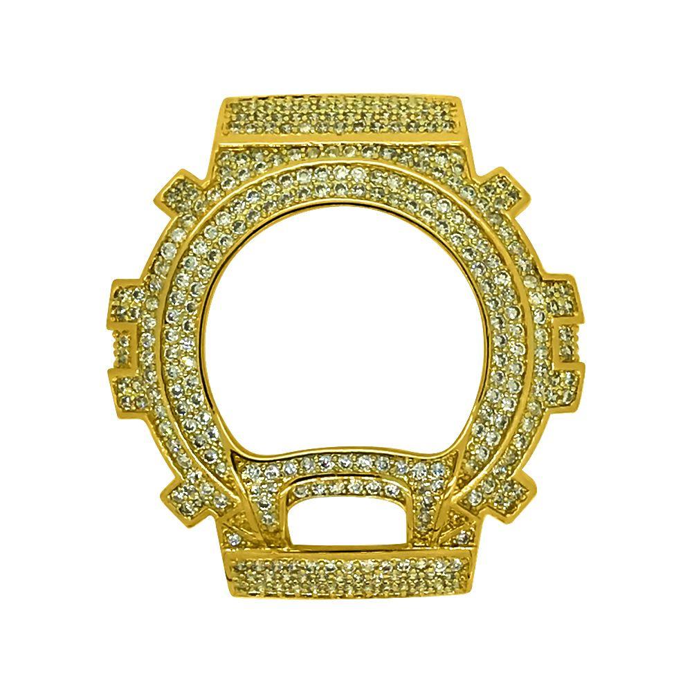 Gold CZ Bling Bling Case Bezel for G Shock DW6900 HipHopBling