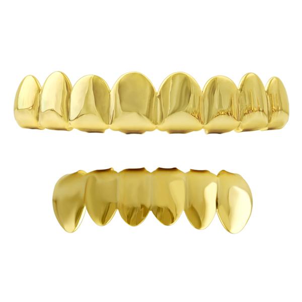 Gold Grillz 8 Tooth Set HipHopBling