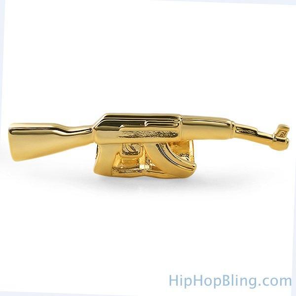 Gold Machine Gun Grillz HipHopBling