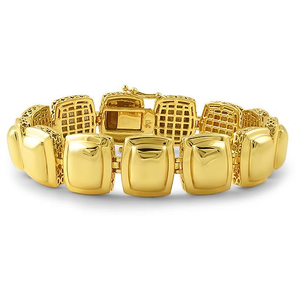 Gold Metal Gem Illusion Bracelet HipHopBling