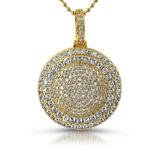 Gold Saturn Iced Out Medallion Bling Bling Pendant HipHopBling