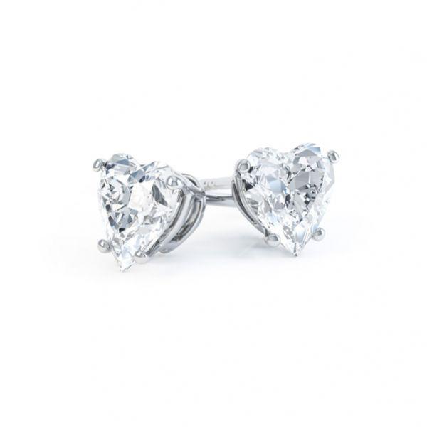 Heart Cut Moissanite VVS D Stud Earrings .925 Sterling Silver White Gold 4MM (0.60 Carats) HipHopBling