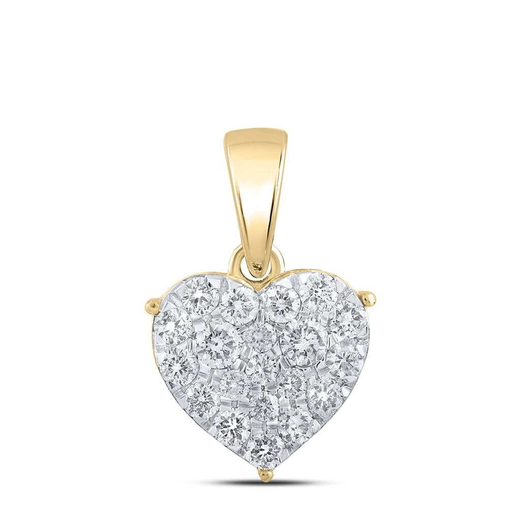 Heart Diamond Charm Pendant 10K Gold 10K Yellow Gold HipHopBling