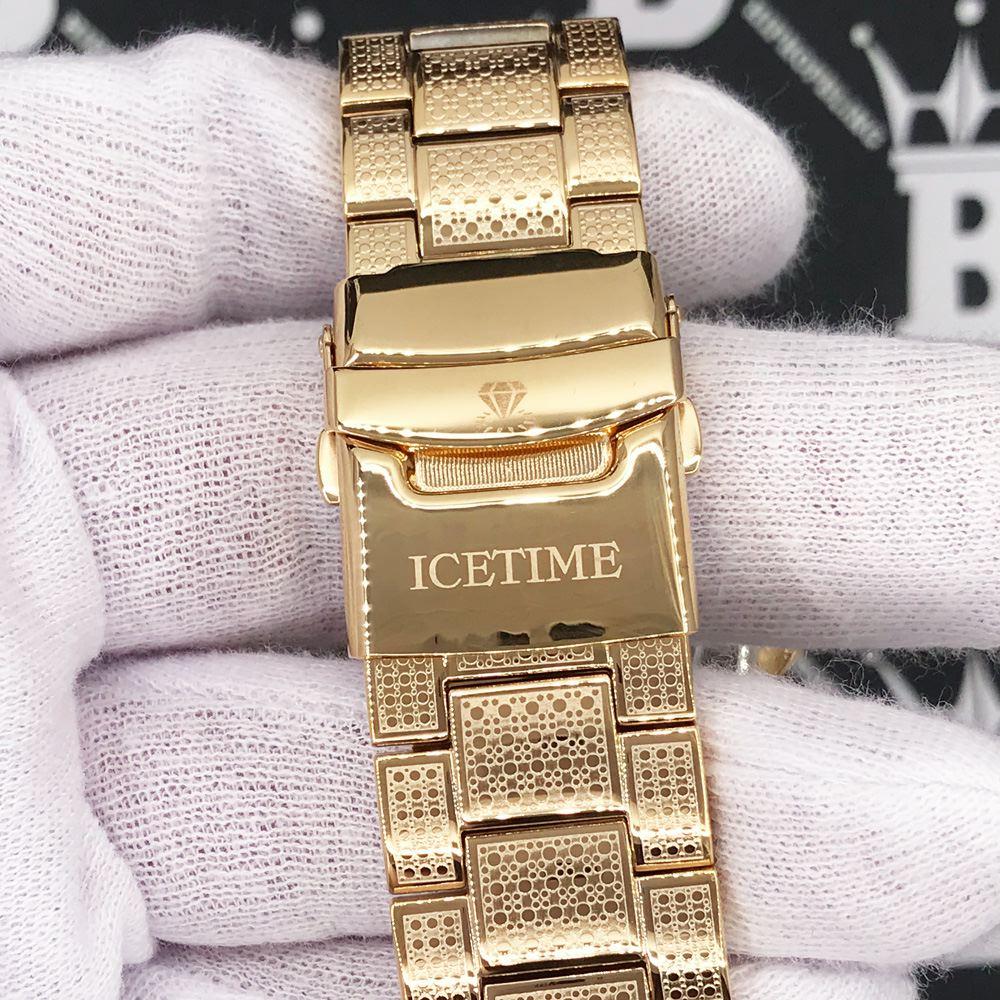Heavy Gold BLING 1 Row .25cttw Diamond Watch Icetime HipHopBling