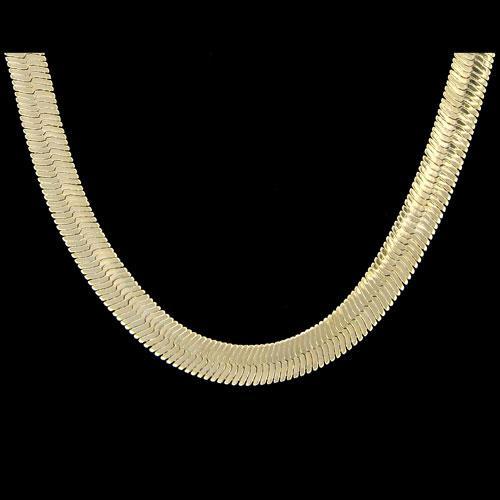 Herringbone 6mm 20 Inch Gold Plated Hip Hop Chain Necklace HipHopBling