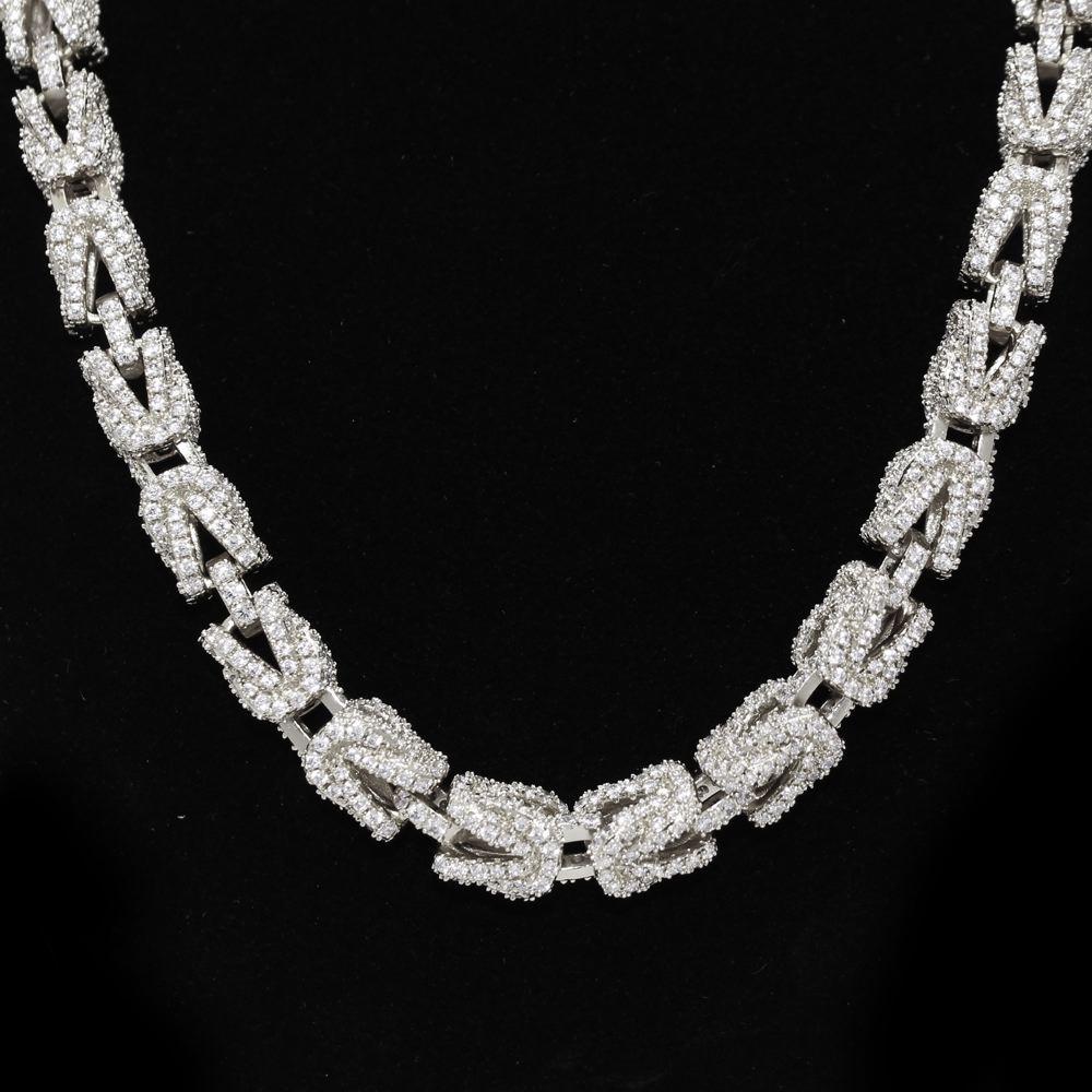 Hip Hop Bling 3D Turkish Iced Out Chain 8MM White Gold 18" HipHopBling