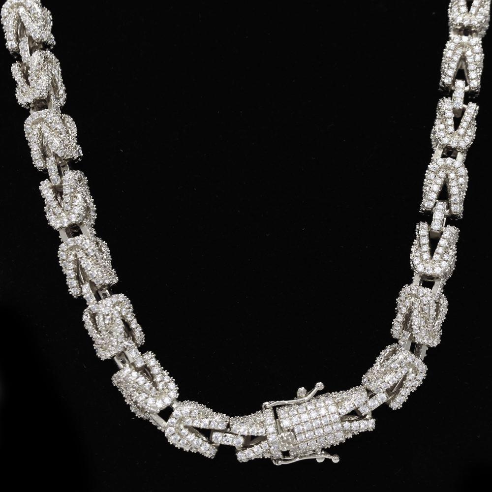 Hip Hop Bling 3D Turkish Iced Out Chain 8MM White Gold 18" HipHopBling